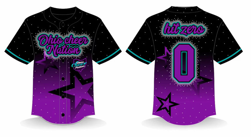 ⭐ Ohio Cheer Nation “Hit Zero” Rhinestone Spirit Jersey